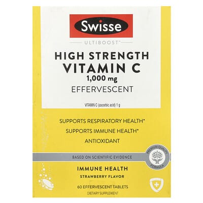 Витамин C Swisse Ultiboost High Strength, клубника, 3 тубы по 20 шипучих таблеток