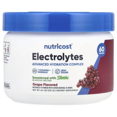 Nutricost Электролиты, Advanced Hydration Complex, Grape, 8.4 oz (234 g)