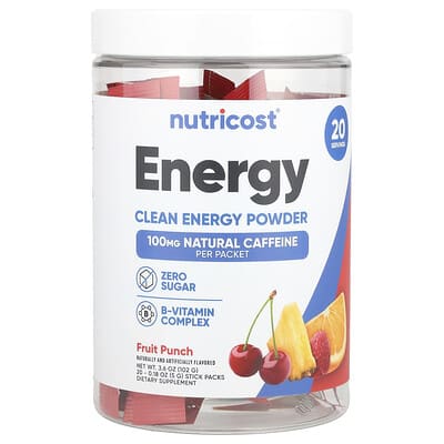 Порошок Energy Clean Energy, Fruit Punch, 20 Stick Packs