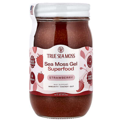 Суперфуд гель из морского мха, Strawberry, 16 fl oz (473 ml)