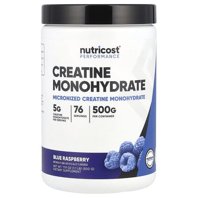 Nutricost Performance, креатин моногидрат, голубая малина, 17.9 oz (500 g)