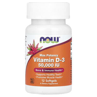 Vitamin D-3, Max Potency, 50,000 IU, 12 Softgels