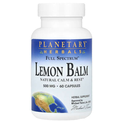 Planetary Herbals Full Spectrum™ мелисса, 60 капсул (500 mg на капсулу)