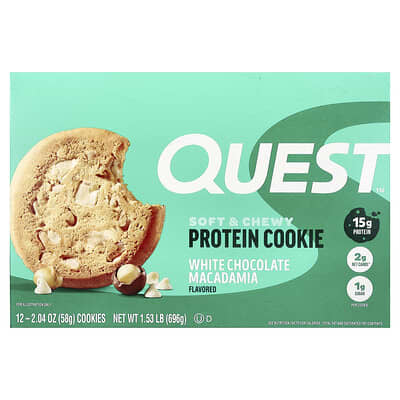 Protein Cookie, White Chocolate Macadamia, 12 Cookies, 2.04 oz (58 g) Each