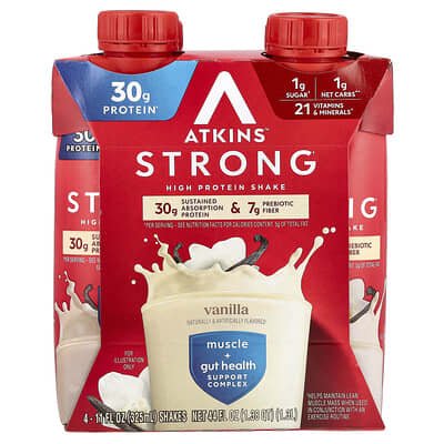 Atkins протеиновый коктейль Vanilla, 4 шт, 325 ml