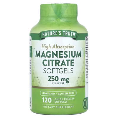 Magnesium Citrate, 120 Quick Release Softgels (125 mg per Softgel)