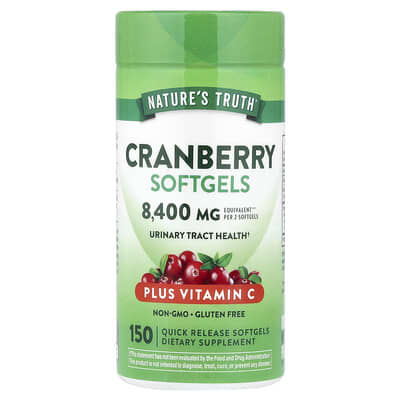 Nature's Truth Мягкие капсулы с клюквой и витамином C, 150 шт