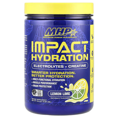 Электролиты + креатин Impact Hydration, Lemon Lime, 0.98 lbs (15.6 oz)