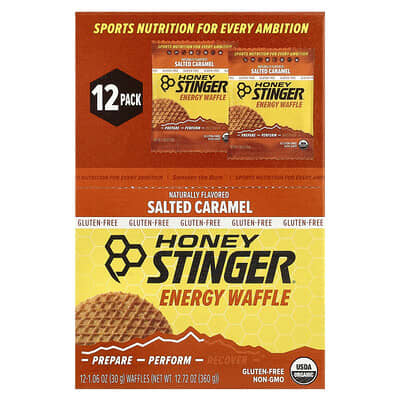 Energy Waffle, Salted Caramel, 12 Waffles, 1.06 oz (30 g) Each