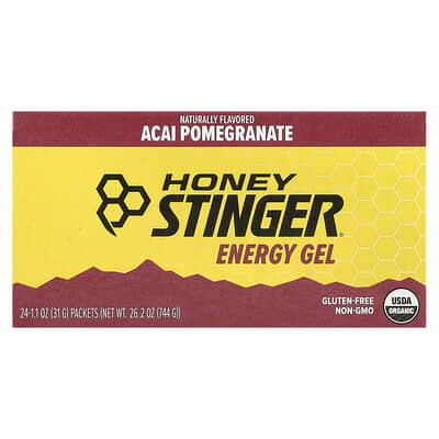 Энергетический гель Honey Stinger Acai Pomegranate, 24 пакета, 1.1 oz (31 g) каждый
