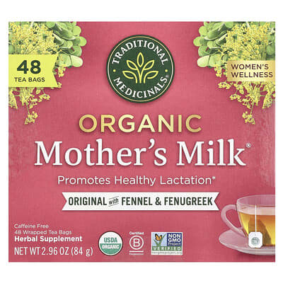 Organic Mother's Milk®, Original with Fennel & Fenugreek, Caffeine Free, 48 Wrapped Tea Bags, 2.96 oz (84 g)
