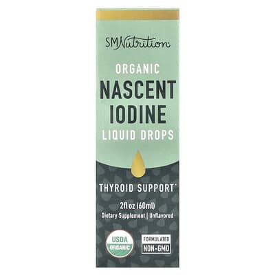 Organic Nascent Iodine Liquid Drops, Unflavored , 2 fl oz (60 ml)