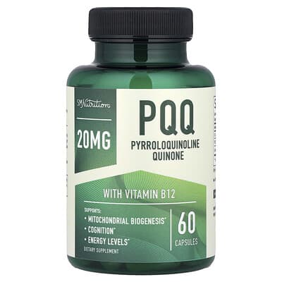 PQQ with Vitamin B12, Supports Mitochondrial Biogenesis, Cognition, & Energy Levels, 60 Capsules