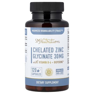 Chelated Zinc Glycinate, TRAACS™ Maximized Bioavailability, 120 Capsules