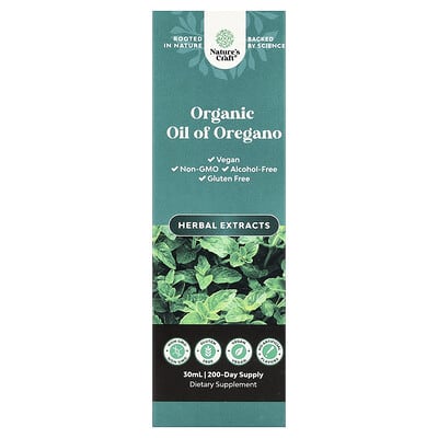 Органическое масло орегано, без спирта, 30 ml
