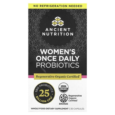 Женские пробиотики Ancient Nutrition Once Daily, 30 Capsules