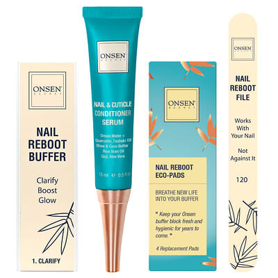 Nail Reboot Kit with Nail & Cuticle Conditioner Serum , 7 Piece Kit