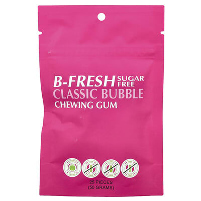Жевательная резинка, без сахара, Classic Bubble, 25 шт, (50 g)