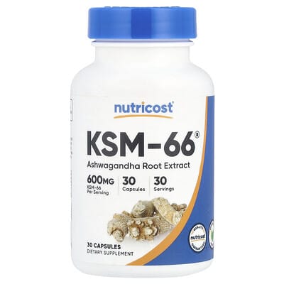 KSM-66, Ashwagandha Root Extract, 600 mg, 30 Capsules