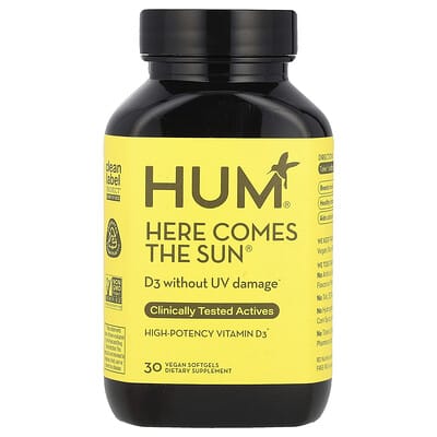 Витамин D3 Here Comes The Sun®, 30 веганских капсул