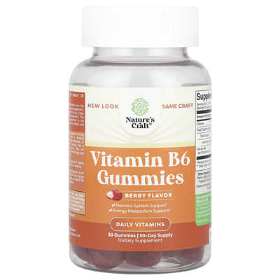 Vitamin B6 Gummies, Berry, 50 mg, 30 Gummies