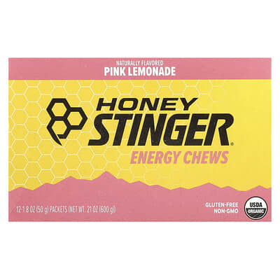 Energy Chews, Pink Lemonade, 12 Packets, 1.8 oz (50 g) Each
