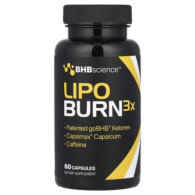 Real Ketones Lipo Burn3X, 60 капсул