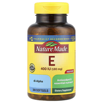 Витамин E Nature Made, 180 mg (400 IU), 300 Softgels