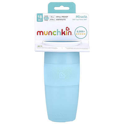 Munchkin чашка Miracle® 360°, 18 месяцев+, голубая, 14 oz (414 ml)