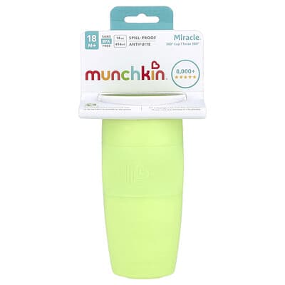 Munchkin Miracle® чашка 360°, 18 месяцев+, светло-зеленая, 14 oz (414 ml)