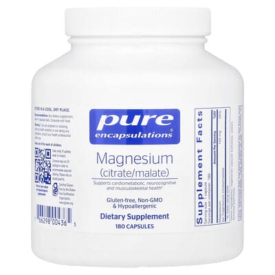 Magnesium (Citrate/Malate), 180 Capsules