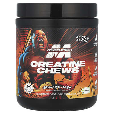 Креатиновые жевательные таблетки MuscleTech Limited Edition, Boogieman Punch, 90 шт. (1 g на таблетку)
