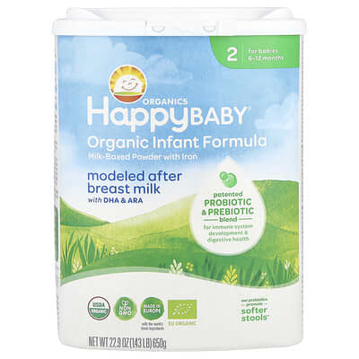 Organic Infant Formula, Milk-Based Powder with Iron, 6-12 Months, 22.9 oz (650 g)