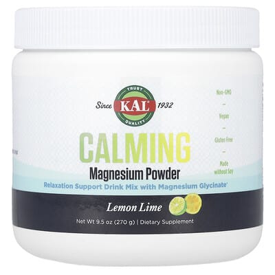 Успокаивающий порошок магния KAL, Lemon Lime, 9.5 oz (270 g)