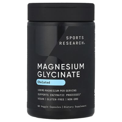 Magnesium Glycinate, 90 Veggie Capsules (80 mg per Capsule)