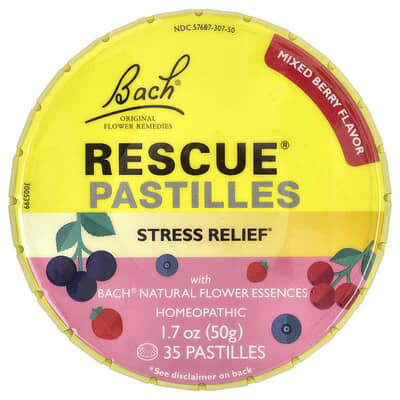 Rescue® Pastilles, Stress Relief, Mixed Berry, 35 Pastilles