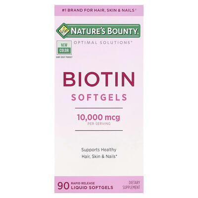 Optimal Solutions®, Биотин мягкие капсулы, 10,000 mcg, 90 быстрорастворимых жидких капсул