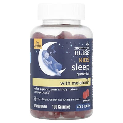 Kids Sleep Gummies With Melatonin, Ages 3 Years+, Strawberry, 1 mg, 100 Gummies