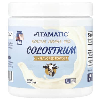 Bovine Grass Fed Colostrum, Unflavored, 2.11 oz (60 g)
