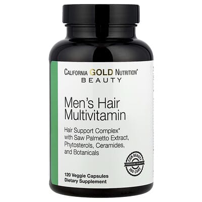 Мужские мультивитамины для волос California Gold Nutrition, 120 Veggie Capsules