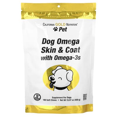 Pet, Dog Omega Skin & Coat with Omega-3, 180 Soft Chews, 15.87 oz (450 g)