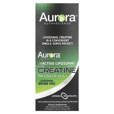 Креатин Aurora Nutrascience Active-Liposomal® Creatine Plus GAA & R-ALA, 10 пакетиков по 0.63 oz (18 g)