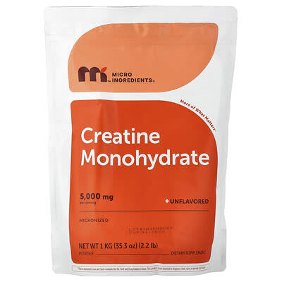 Порошок креатина моногидрата, без вкуса, 2.2 lb (1 kg)