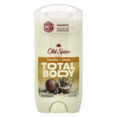 Total Body Deodorant, Sensitive, Vanilla + Shea, 3 oz (85 g)