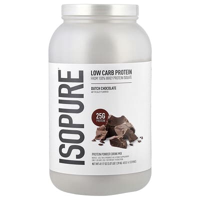 Low Carb Protein Powder, Dutch Chocolate, 2.98 lb (1.35 kg)