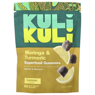 Kuli Kuli Мармеладные витамины Superfood Moringa & Turmeric, Lemon, 60 штук