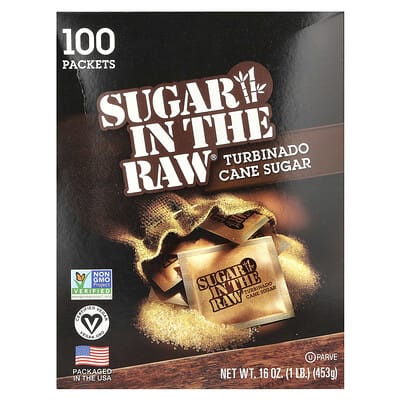 Sugar In The Raw®, Turbinado Cane Sugar, 100 Packets, 16 oz (453 g)