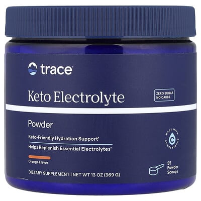 Trace Keto Electrolyte Powder, апельсин, 13 oz (369 g)