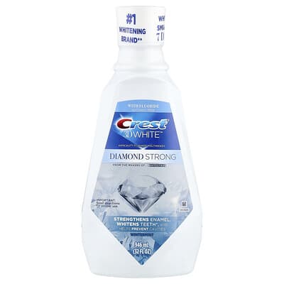 Ополаскиватель для рта Crest 3D White™, Diamond Strong, без спирта, Wintermint, 32 fl oz (946 ml)