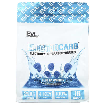 EVLution Nutrition ElectroCarb™, Blue Raspberry, 31.75 oz (900 g)